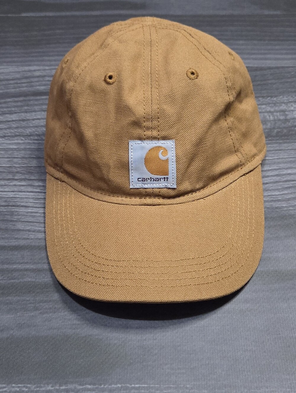Carhartt Kids' Signature Canvas brown strapback hat
